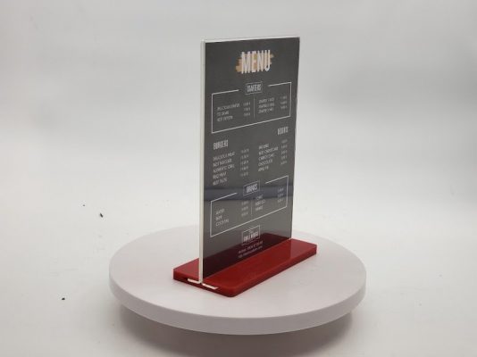  Menu mica đế chữ T đỏ