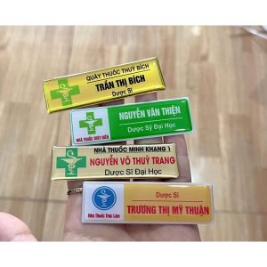 Thẻ tên quầy thuốc-in cố định, phủ keo
